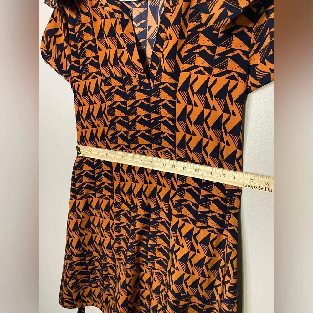 Vintage Madelynn womens dress navy orange size tag missing VTG small or medium - Picture 5 of 11